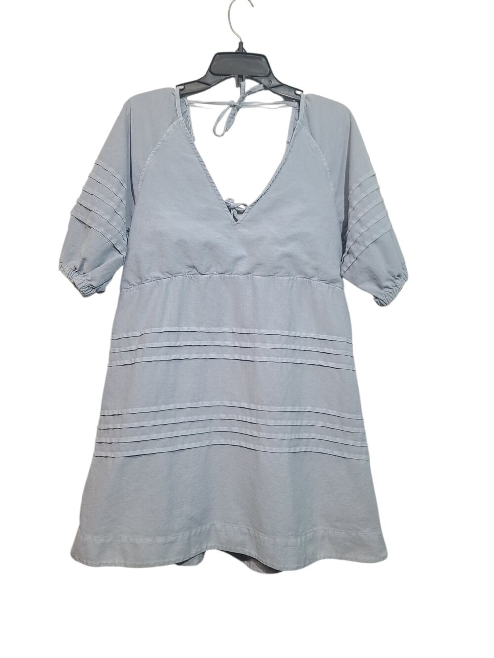 7 For All Mankind Chambray Pintuck Babydoll Dress Light Chambray L
